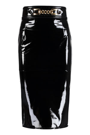 Stretch pencil skirt with zip-0